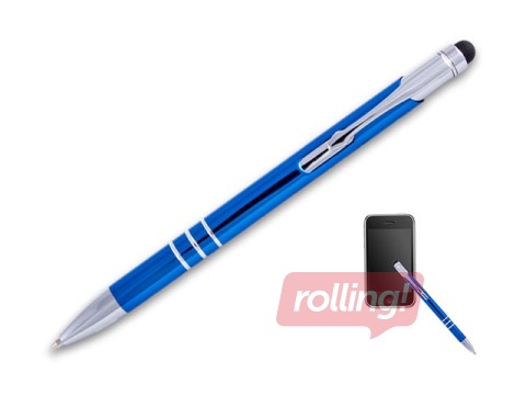 Lodīšu pildspalva Concorde Soft Touch, 0.8mm, zils korpuss, zila tinte
