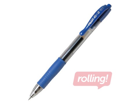 Gēla pildspalva PILOT G-2, 0.7mm, zila tinte