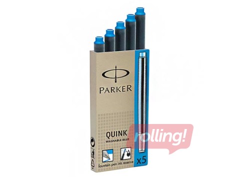 Tintes kapsulas Parker Quink, zilas, 5 gab.