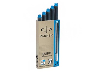 Tintes kapsulas Parker Quink, zilas, 5 gab.