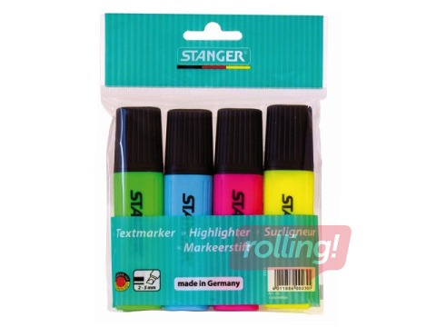 Teksta marķieru komplekts Stanger, 1-5mm, 4 krāsas