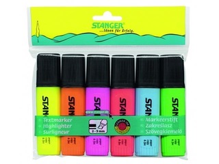 Teksta marķieri Stanger, 1-5mm, 6 krāsas