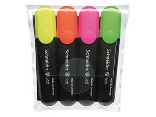Teksta marķieru komplekts Schneider Job, 1-5mm, 4 krāsas