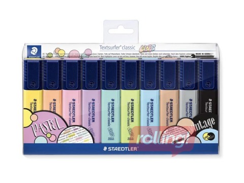 Teksta marķieru komplekts Staedtler Textsurfer 364, 1-5mm, 10 pasteļkrāsas