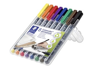 OHP Permanento marķieru komplekts Staedtler Lumcolor 317, 1mm, 8 krāsas