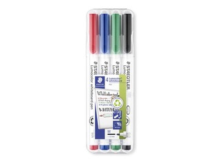 Marķieru komplekts baltajām tāfelēm Staedtler Lumocolor 301, 4 krāsas