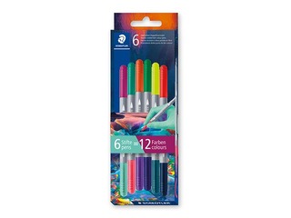 Flomāsteri Staedtler, 3280, divpusīgi, 12 krāsas, 6 gab.