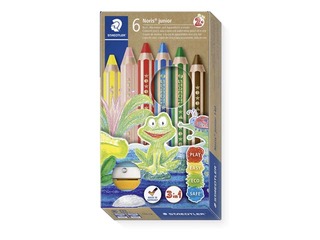 Krāsainie zīmuļi ar asinātāju Staedtler Noris junior 140, 6 gab.