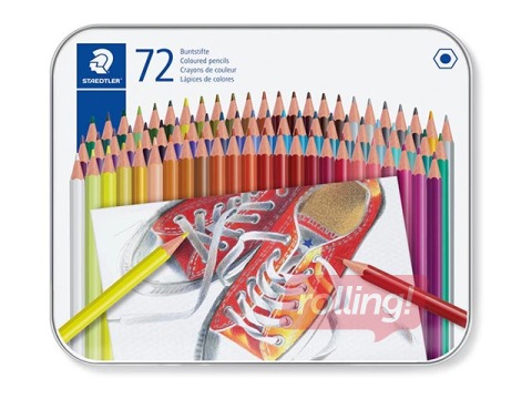Krāsainie zīmuļi Staedtler 175, metāla kastē, 72 gab.