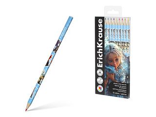 Krāsainie zīmuļi ErichKrause, Magic Pet, trīsstūra, 12 krāsas