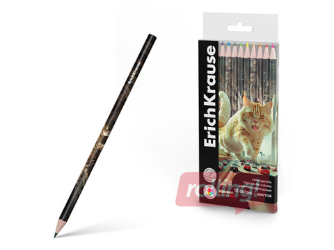 Krāsainie zīmuļi ErichKrause, Big City Cats,12 krāsas