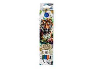 Krāsainie zīmuļi Tiger, sešstūra, 6 krāsas