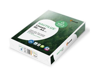 Papīrs Nautilus Classic, 100% pārstrādāts, A4, 80g/m², 500 loksnes