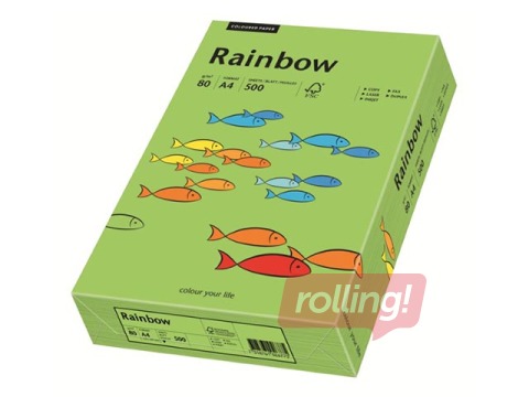 Papīrs Rainbow 76, A4, zaļš, 120g/m², 250 loksnes