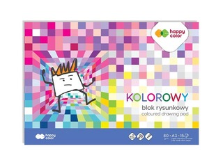Aplikāciju papīrs Happy Color, A3, divpusīgs, dažādās krāsās, 15 lapas