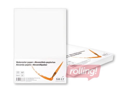 Akvareļu papīrs SM·LT, A3, 200g/m², 100 loksnes