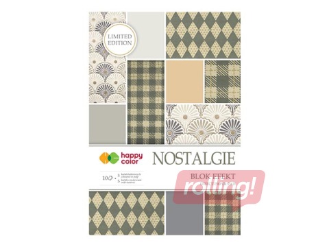 Dizaina papīrs Nostalgie, 20x29cm, 170-220g/m², 10 loksnes, 5 motīvi
