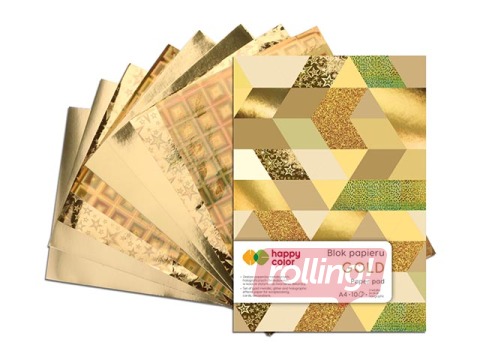 Dizaina papīrs Gold, A4, zelta toņi, 150-230g/m², 10 loksnes