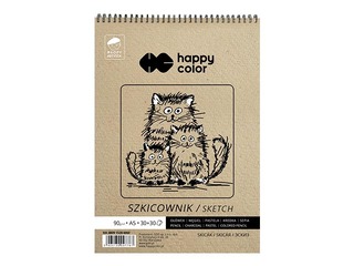 Skiču bloks ar spirāli Happy Color, A5, 80/90g/m², 60 loksnes