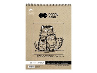Skiču bloks ar spirāli Happy Color, A4, 80/90g/m², 60 loksnes