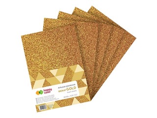 Putu loksnes Happy Color, Gold, ar spīdumiem, A4, 5 loksnes