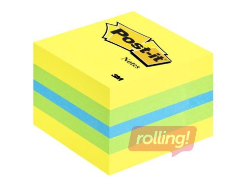Līmlapiņu mini-kubs Post-it, citrondzeltens, 51x51mm, 400 lapiņas