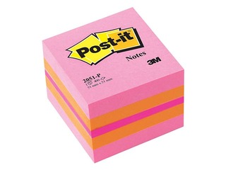 Līmlapiņu mini - kubs Post-it, rozā, 51x51mm, 400 lapiņas