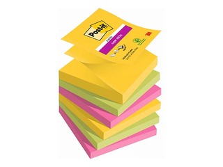 Līmlapiņas Z - veidā, Post-it Super Sticky Carnival, 76x76 mm, 6x90l.  + AKCIJA! Pērc līmlapiņas un saņem dāvanu!