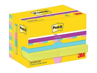 Līmlapiņas Post-it Super Sticky Cosmic 47.6x47.6mm, 12x90 lapiņas + AKCIJA! Pērc līmlapiņas un saņem dāvanu!