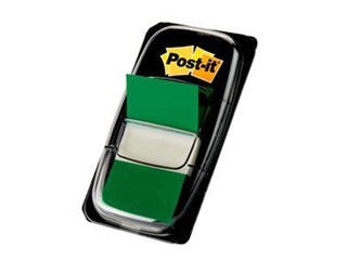 Marķēšanas indeksi plastikāta Post-it, zaļi, 25.4x43.2mm
