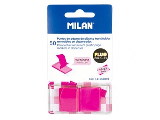 Marķēšanas indeksi plastikāta Milan, neona rozā, 25x45mm