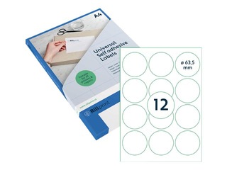 Uzlīmes Rillprint, D-63.5 mm,100 loksnes, baltas 