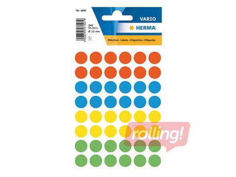 Uzlīmes - aplīši Herma, 13 mm, dažādas krāsas, 240 gab.