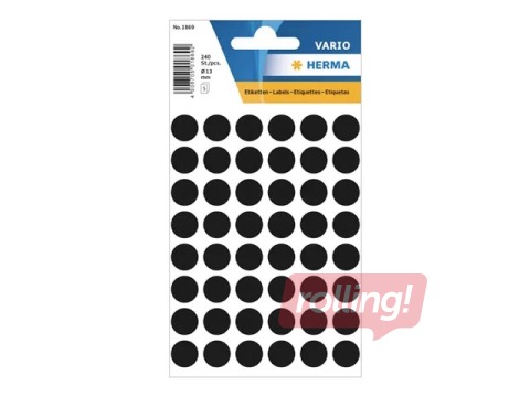 Uzlīmes - aplīši Herma, 13 mm, melni