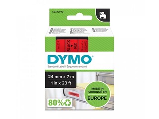 Marķēšanas lente Dymo, D1, 24mm x 7m, melns uz sarkana