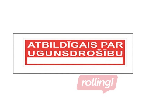 Uzlīme - zīme “Atbildīgais par ugunsdrošību”, 5x18cm