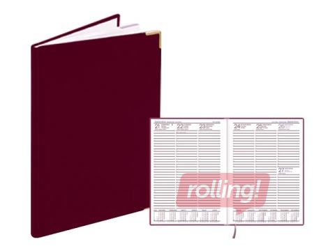 Dienasgrāmata Prestige, A5, balacron, bordo