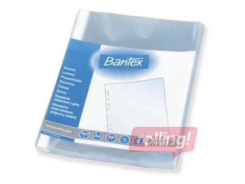 Dokumentu kabatiņas Bantex, A4, glancētas, 40 mic., 100 gab. 