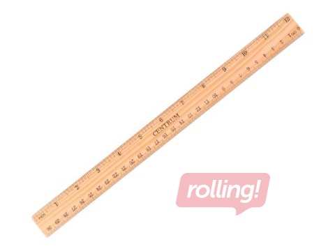 Lineāls Centrum, koka, 30cm