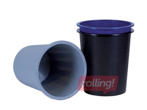 Papīrgrozs, plastikāta, melns, 14l