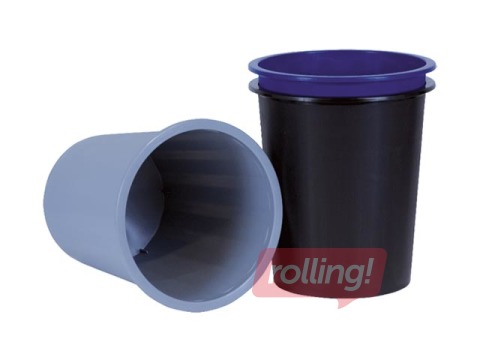 Papīrgrozs, plastikāta, pelēks, 14l