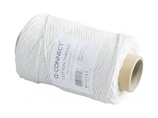 Kokvilnas diegs Q-Connect, vaskots, balts, 80m