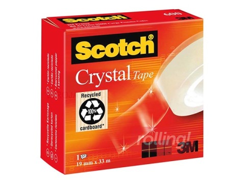 Līmlente 3M, Scotch Crystal 600, caurspīdīga, 19mm x 33m, 1 gab. 