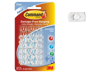 Āķīši Command dekorēšanai, caurspīdīgi