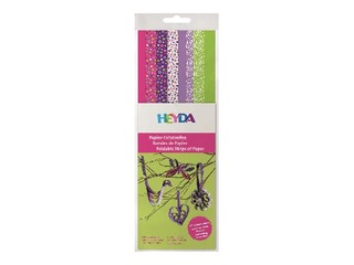 Kvilinga papīra lentītes, 30cm, 160gb., rozā-violetas-zaļas