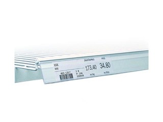 Cenu sloksne stiepļu plauktiem ar stieples biezumu 6-7mm, caurspīdīga, 39x885mm