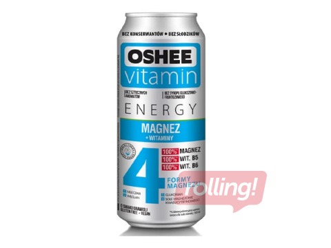 Gāzēts dzēriens Oshee vitaminizēts, magnijs, skārdene, 500ml (Taras depozīts iekļauts cenā)