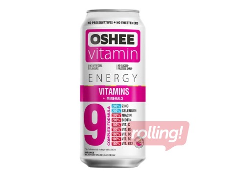 Gāzēts dzēriens Oshee vitaminizēts, vitamīni+minerālvielas, skārdene, 500ml