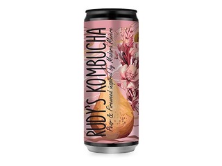 Kombuča Rudy's Kombucha, bumbieris un ugunspuķe, skārdene, 330ml (Taras depozīts iekļauts cenā)