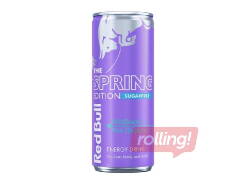 Enerģijas dzēriens Red Bull, Spring, rozā greipfrūts, bez cukura, 250ml (Taras depozīts iekļauts cenā)